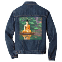 Cartoon Buddha Statue Art Men Denim Jacket | Artistshot