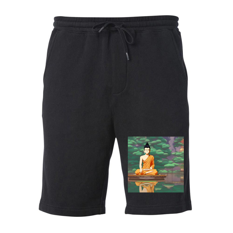 Cartoon Buddha Statue Art Fleece Short | Artistshot