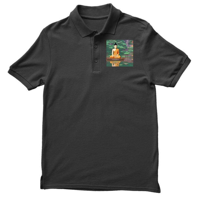 Cartoon Buddha Statue Art Men's Polo Shirt | Artistshot