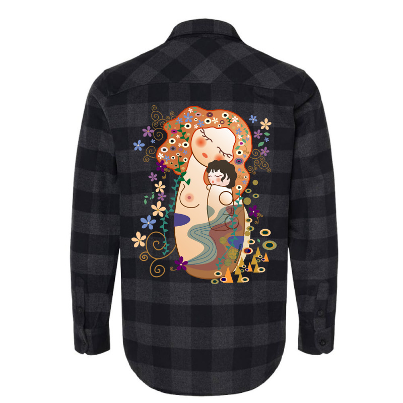 Trending Kokeshis Mother And Child Of Klimt Flannel Shirt | Artistshot