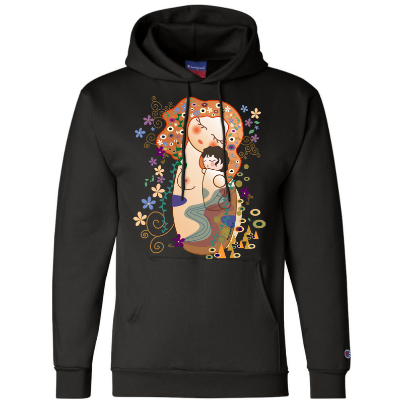 Trending Kokeshis Mother And Child Of Klimt Champion Hoodie | Artistshot