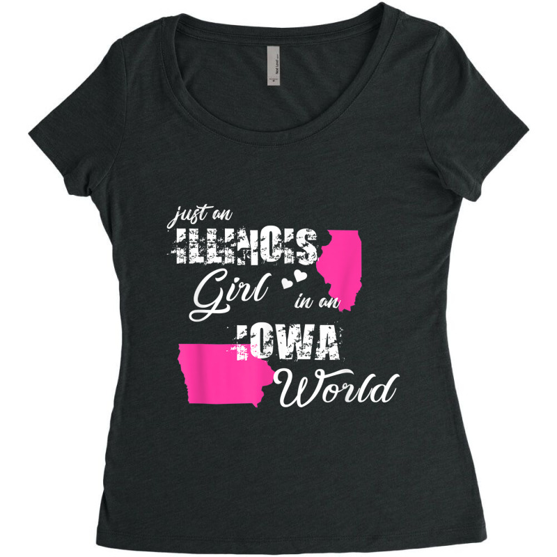 Funny Illinois Gifts Shirts Just An Illinois Girl In An Iowa Women's Triblend Scoop T-shirt by MATTODEKIRK | Artistshot