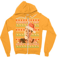 Yippe Ki Yay Funny Ugly Sweater Christmas   Ylp Zipper Hoodie | Artistshot