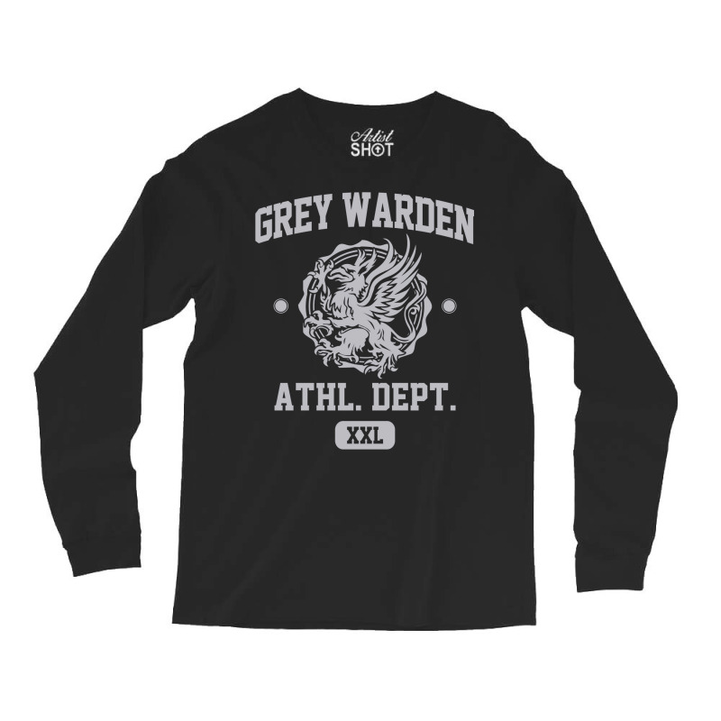 Grey Warden Athletic Department  Dragon Age Gym Shirt Style  Silver Pr Long Sleeve Shirts by borlapleenazr | Artistshot