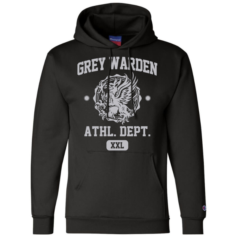 Grey Warden Athletic Department  Dragon Age Gym Shirt Style  Silver Pr Champion Hoodie by borlapleenazr | Artistshot