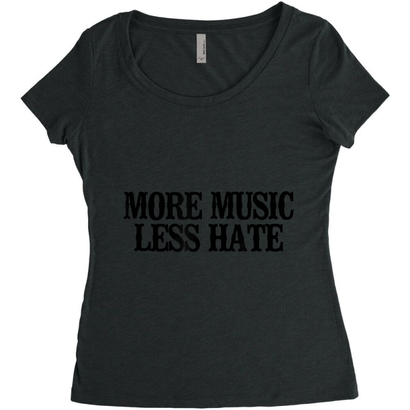 Minimal More Music Less Hate Women's Triblend Scoop T-shirt by longho | Artistshot