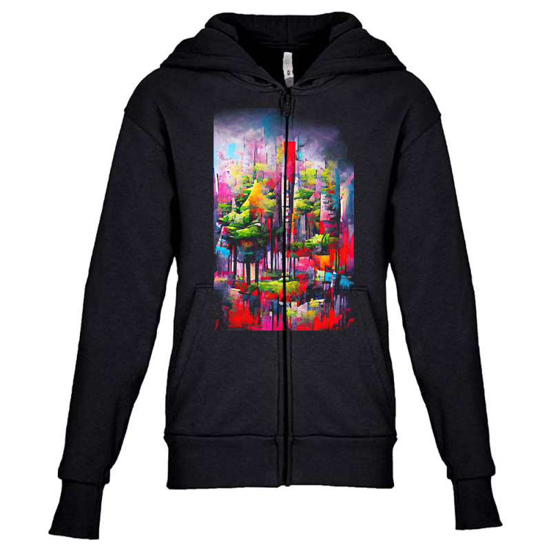 Forest T  Shirtcolorful Forest T  Shirt Youth Zipper Hoodie by tomas38978 | Artistshot