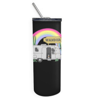 Trending Retro 70s Airstream Rainbow Desert Wander Travel Skinny Tumbler | Artistshot