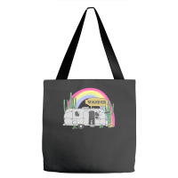 Trending Retro 70s Airstream Rainbow Desert Wander Travel Tote Bags | Artistshot