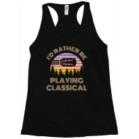 I'd Rather Be Playing Guitar Classical Guitar Headstock Vintage Sunset Racerback Tank | Artistshot