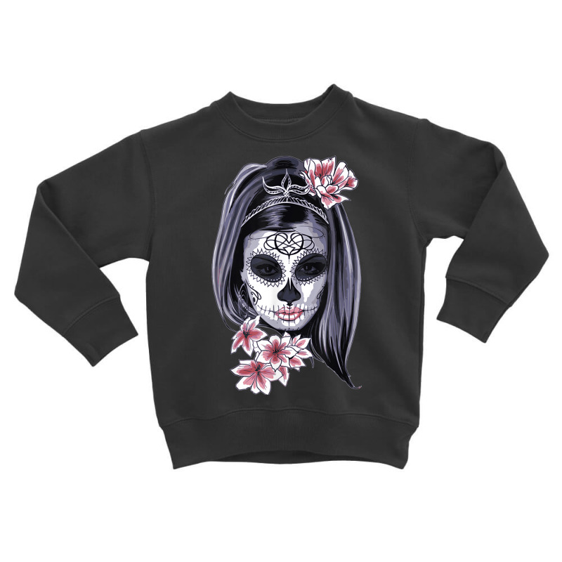 Day Of The Dead Calavera Girl Painted Mask T Shirt Toddler Sweatshirt by kleebbi | Artistshot