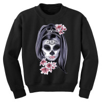 Day Of The Dead Calavera Girl Painted Mask T Shirt Youth Sweatshirt | Artistshot