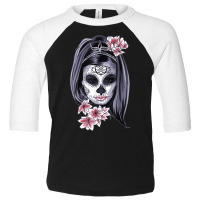 Day Of The Dead Calavera Girl Painted Mask T Shirt Toddler 3/4 Sleeve Tee | Artistshot