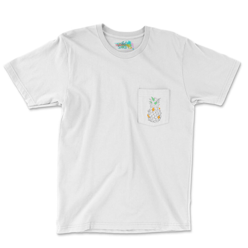 Pineapple Line Art Pocket T-Shirt by autlu2024 | Artistshot