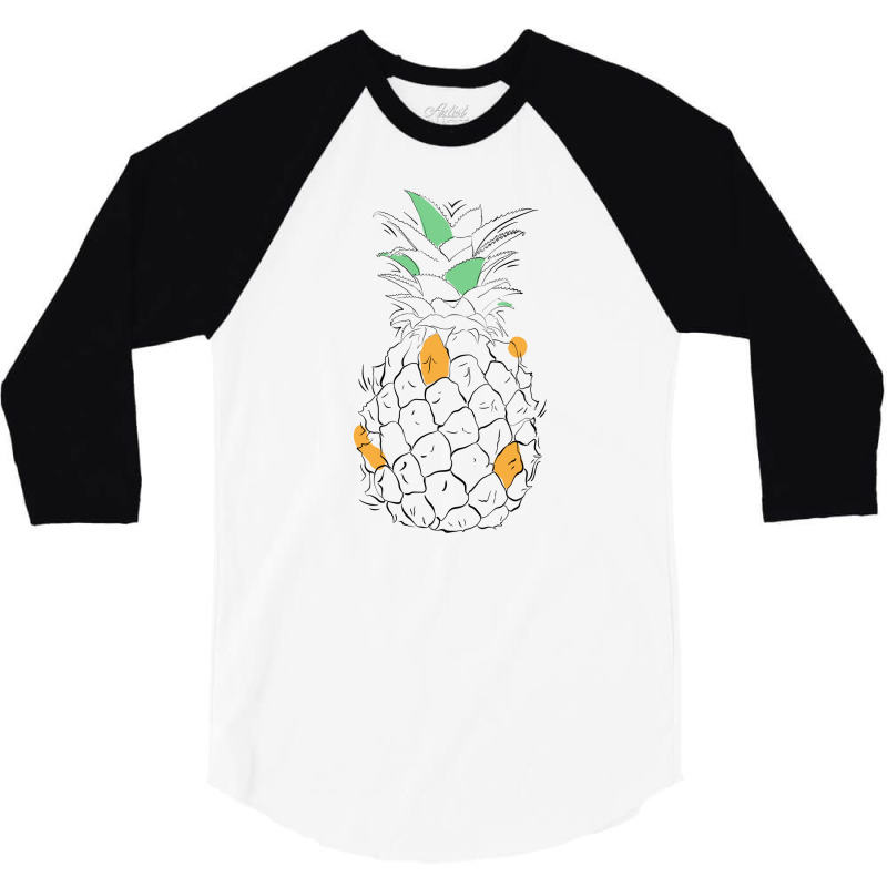 Pineapple Line Art 3/4 Sleeve Shirt by autlu2024 | Artistshot