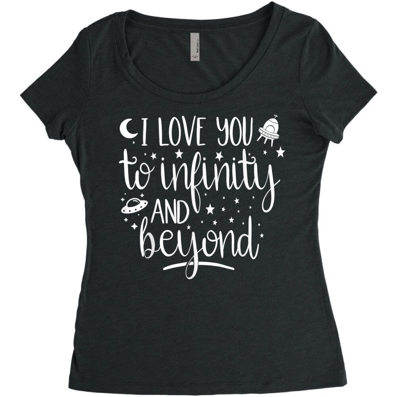 I Love You To Infinity And Beyond Valentine Day Couple Gift T Shirt Women's Triblend Scoop T-shirt by thunmzien | Artistshot