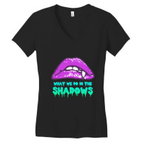 Limited Edition What We Do In The Shadows Vamp Lips Women's V-neck T-shirt | Artistshot