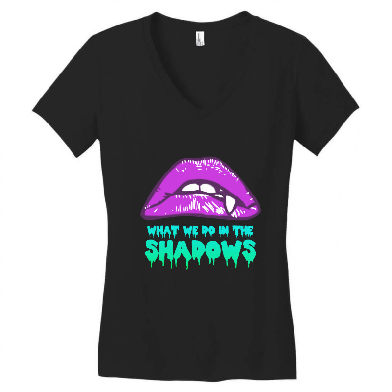 Limited Edition What We Do In The Shadows Vamp Lips Women's V-Neck T-Shirt by Berrios Crisp | Artistshot