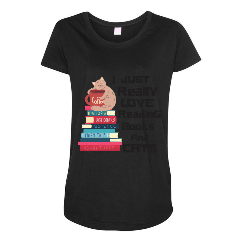 Hot Trend I Just Really Love Reading Books And Cats Maternity Scoop Neck T-shirt | Artistshot