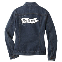 Pray For World For Dark Ladies Denim Jacket | Artistshot