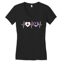 Japan And Malaysia Malaysian Flag Flags T Shirt Women's V-neck T-shirt | Artistshot