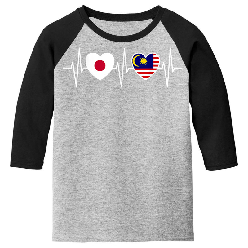 Japan And Malaysia Malaysian Flag Flags T Shirt Youth 3/4 Sleeve by casimircorjki0 | Artistshot