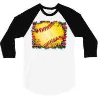 Sports Softball Background 3/4 Sleeve Shirt | Artistshot