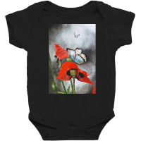 Poppies And Butterflies T  Shirt Poppies And Butterflies T  Shirt Baby Bodysuit | Artistshot