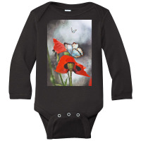 Poppies And Butterflies T  Shirt Poppies And Butterflies T  Shirt Long Sleeve Baby Bodysuit | Artistshot