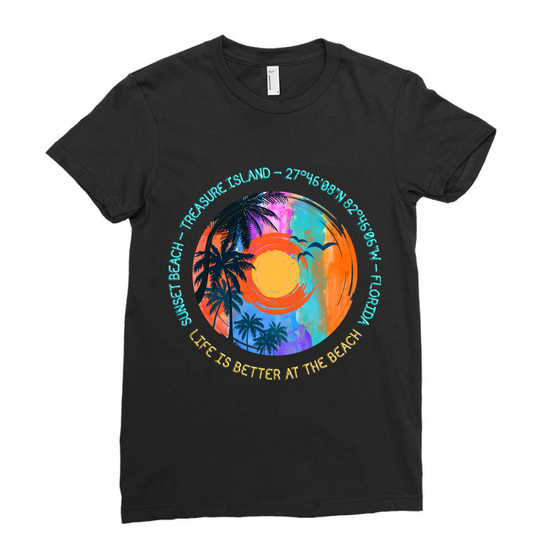 Hot Trend Sunset Beach, Treasure Island, Pinellas County, Florida Ladies Fitted T-Shirt by Jankonen637 | Artistshot