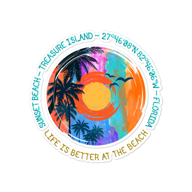 Hot Trend Sunset Beach, Treasure Island, Pinellas County, Florida Sticker | Artistshot