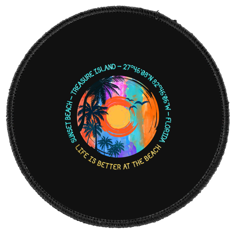 Hot Trend Sunset Beach, Treasure Island, Pinellas County, Florida Round Patch | Artistshot