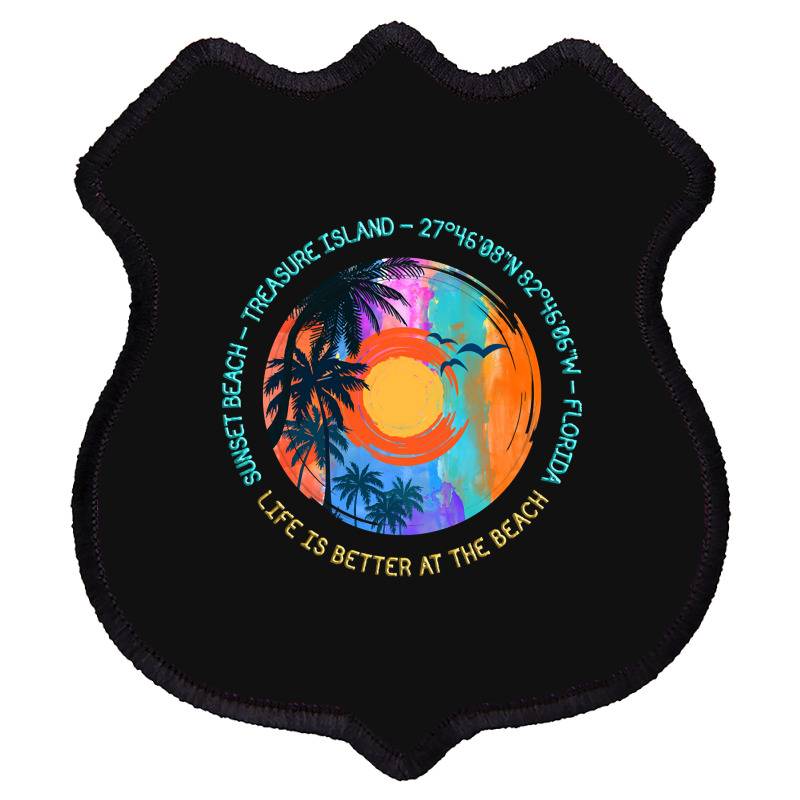 Hot Trend Sunset Beach, Treasure Island, Pinellas County, Florida Shield Patch | Artistshot