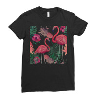 Flamingo T  Shirt Flamingo Pineapple And Tropical Flowers T  Shirt Ladies Fitted T-shirt | Artistshot