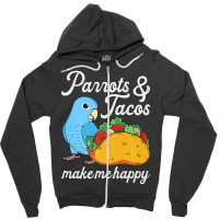 Parrots & Tacos I Kawaii Food I Blue Parrotlet Zipper Hoodie | Artistshot