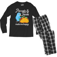 Parrots & Tacos I Kawaii Food I Blue Parrotlet Men's Long Sleeve Pajama Set | Artistshot