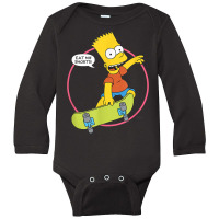 The Simpsons Bart Simpson Eat My Shorts T Shirt Long Sleeve Baby Bodysuit | Artistshot