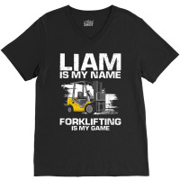 Mens Fork Stacker Operator Design For Forklift Driverfor Liam T Shirt V-neck Tee | Artistshot