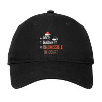 Nice Naughty Inadmissible In Court Santa List Christmas Joke Adjustable Cap | Artistshot