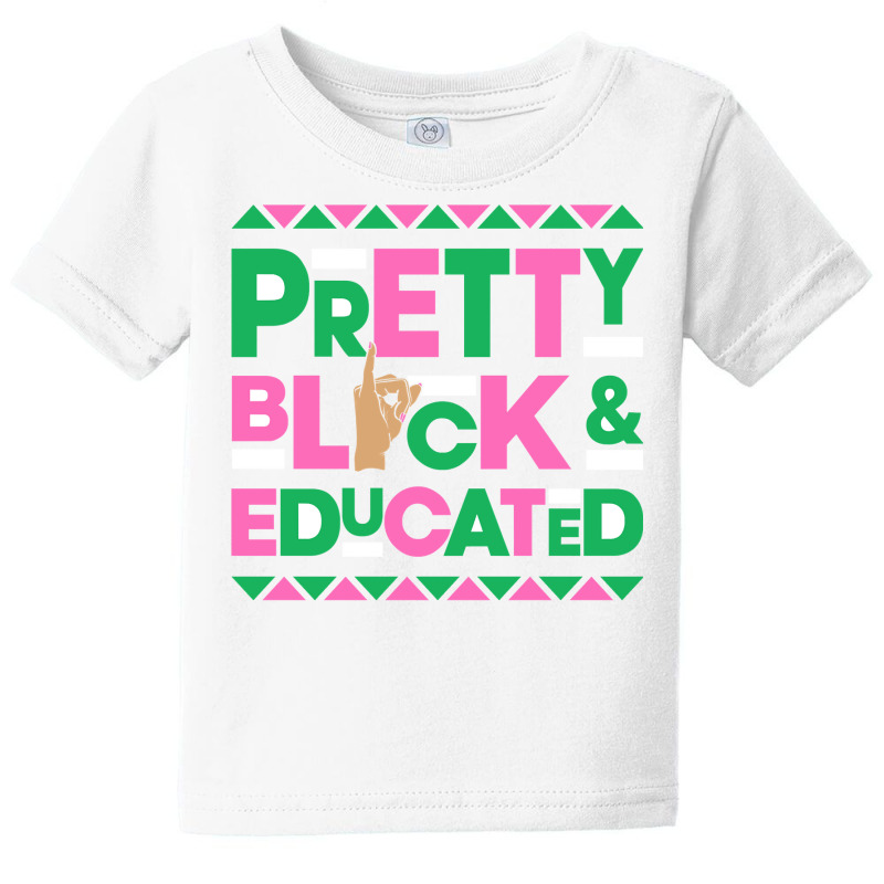 J15 Founder's Day Aka Women Pretty Black Educated Hand Sign Sweatshirt Baby Tee | Artistshot