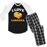 Limited Edition I Love Lasagna Italian Food Pasta Lover Men's 3/4 Sleeve Pajama Set | Artistshot