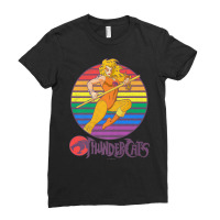 Thundercats Cheetara Rainbow Sunset Poster Premium T Shirt Ladies Fitted T-shirt | Artistshot