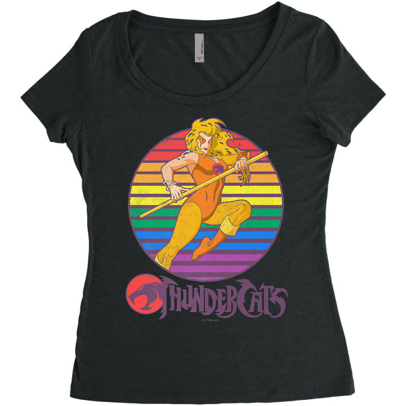 Thundercats Cheetara Rainbow Sunset Poster Premium T Shirt Women's Triblend Scoop T-shirt by javauxswar | Artistshot