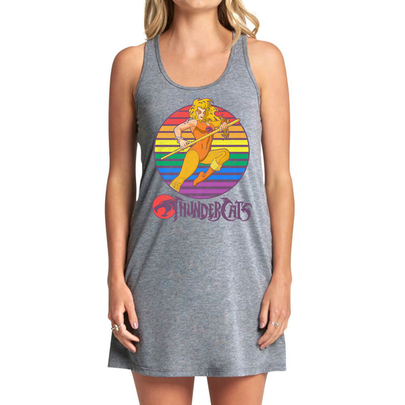 Thundercats Cheetara Rainbow Sunset Poster Premium T Shirt Tank Dress by javauxswar | Artistshot