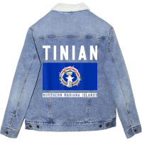 Tinian Souvenir Northern Mariana Islands Flag Unisex Sherpa-lined Denim Jacket | Artistshot