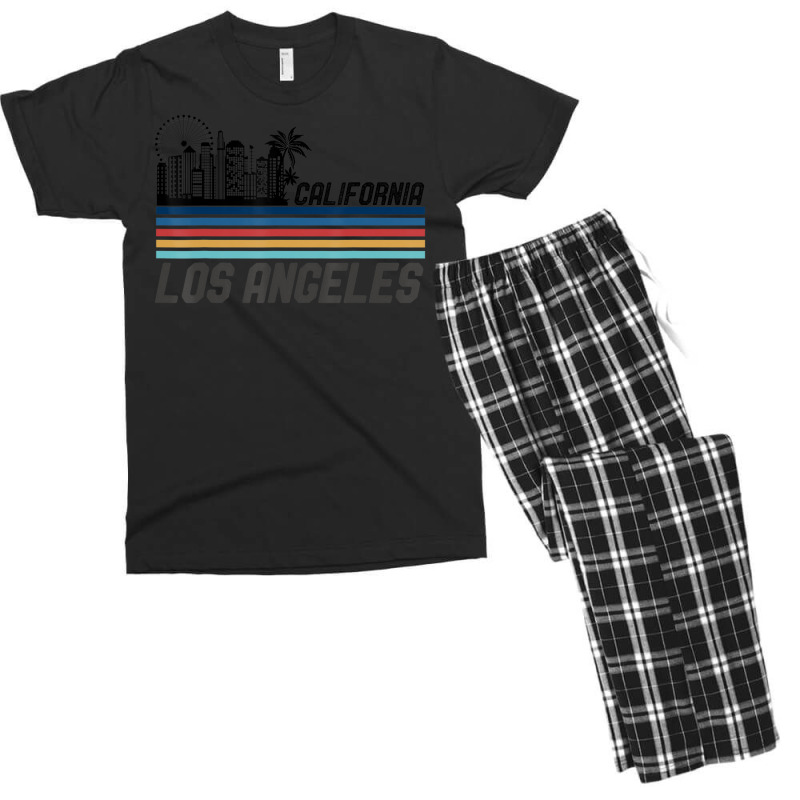 Hot Trend Retro Los Angeles Skyline Vintage 70s Los Angeles La Men's T-shirt Pajama Set | Artistshot