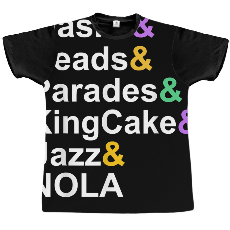 Mardi Gras Masks Beads Parades Kingcake Jazz Nola T Shirt Graphic T-shirt | Artistshot