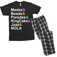 Mardi Gras Masks Beads Parades Kingcake Jazz Nola T Shirt Men's T-shirt Pajama Set | Artistshot