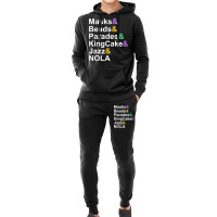 Mardi Gras Masks Beads Parades Kingcake Jazz Nola T Shirt Hoodie & Jogger Set | Artistshot