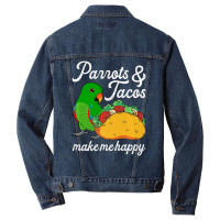 Parrots & Tacos I Kawaii Food I Male Eclectus Men Denim Jacket | Artistshot